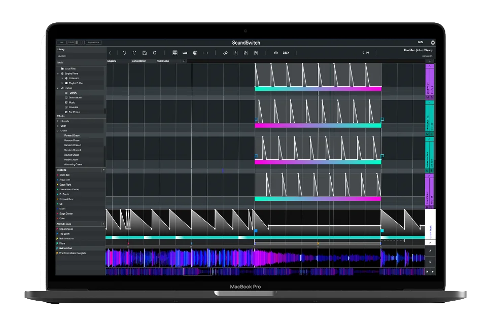 Interface SoundSwitch sur MacBook